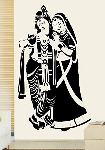 Buy Home Decor Tattoos Radha Krishna Wall Stickers 60x35 Inch Online at ...
