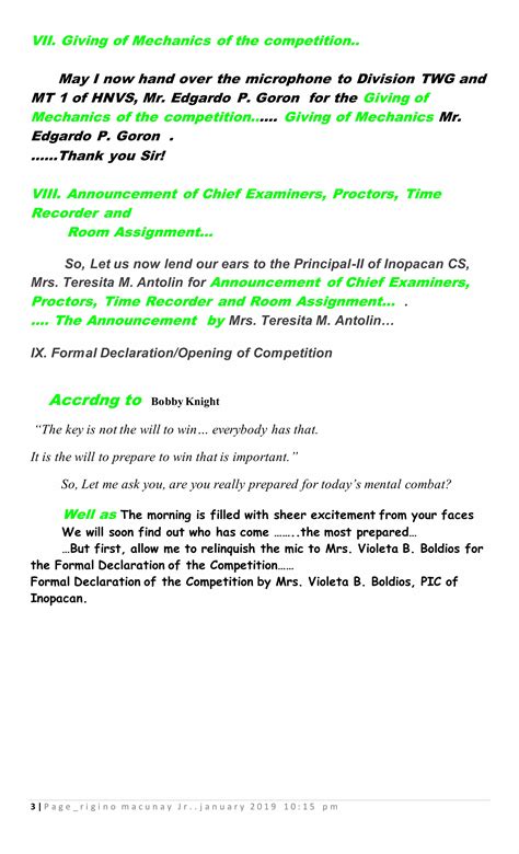 Image result for Toastmasters Script Sample