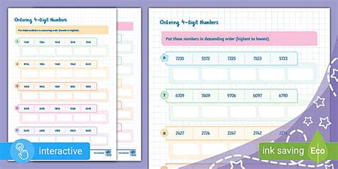 Image result for Ordering 4 Digit Numbers