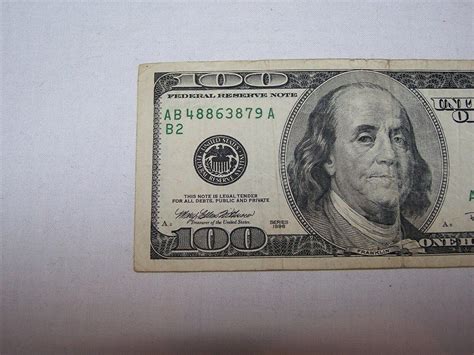 $100 Dollar Bill Offset Misprint 1996 Circulated | #3779818250