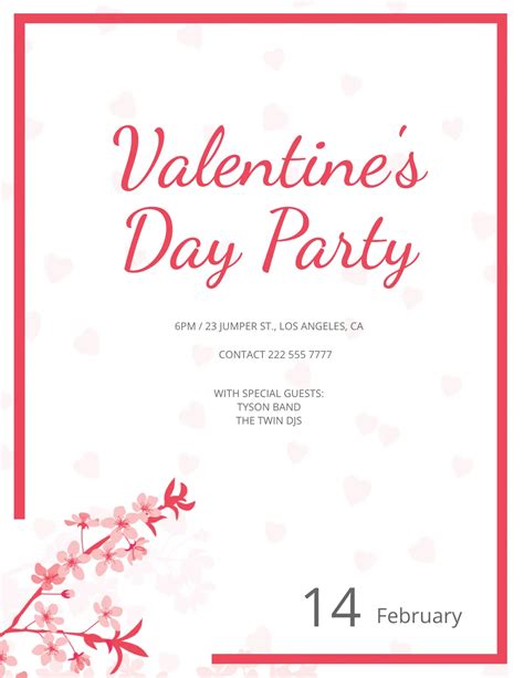 Free Valentines Day Flyer Templates, Editable and Printable