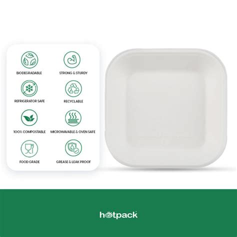 50 Pieces Biodegradable 5.5 Inch Square Tray – Hotpack India