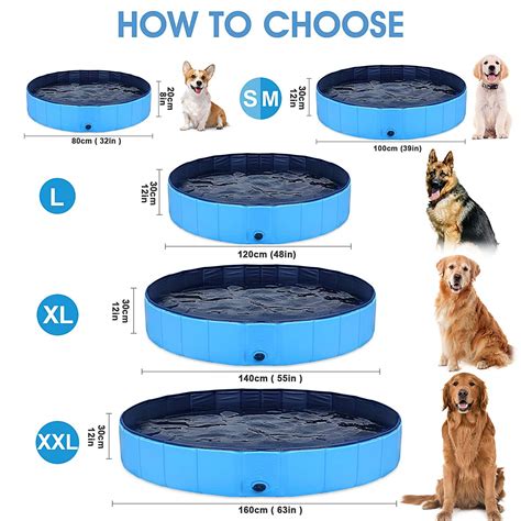 Dog Pool for Extra Large Dogs, Foldable Kiddie Pool Hard Plastic ...