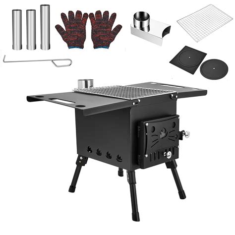 Buy Camping Tent Stove with Chimney Pipes, Portable Wood Burning ...