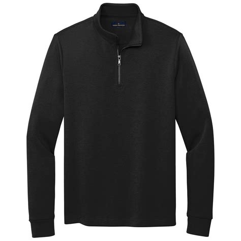 Brooks Brothers Men's Deep Black Double Knit Quarter Zip