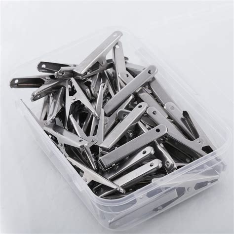 ZOKCY® (Pack of 24 Pcs) Stainless Steel Metal Cloth Clips Heavy Quality ...