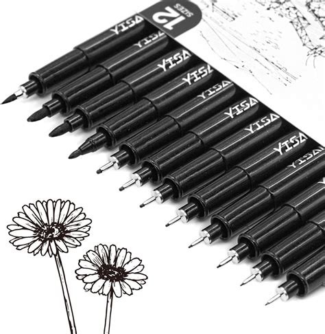 Amazon.com : Micro Fineliner Drawing Art Pens: 16 Black Fine Line ...