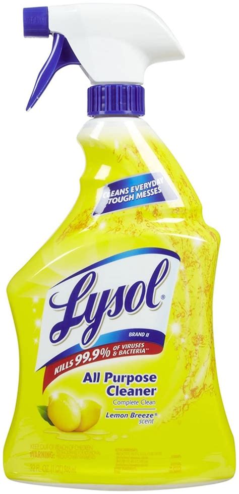 Lysol All Purpose Cleaner Spray, Lemon Breeze, Yellow, 32 Fl Oz ...