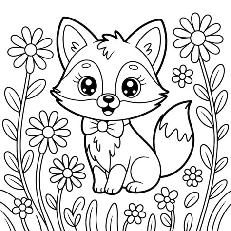 Coloring page bear a fox PSD, High Quality Free PSD Templates for ...