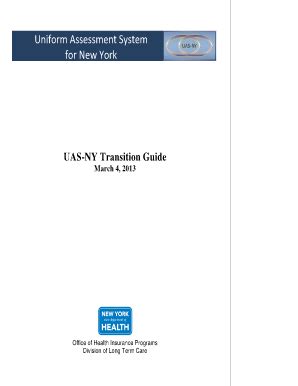 Fillable Online health ny UAS-NY Transition Guide. UAS-NY Transition ...