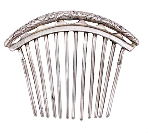 Antique Empire Silver French Hair Comb at 1stDibs
