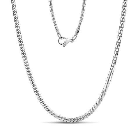 3.8mm Stainless Steel Flat Miami Cuban Link Chain Necklace – The Steel Shop