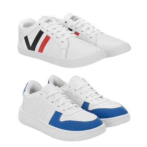 Buy Birde White Seankers Shoes for Men Pack of 2 at Amazon.in