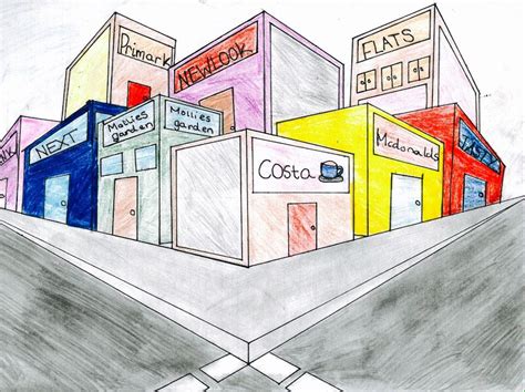 Image result for Street Sign 2-Point Perspective Drawing