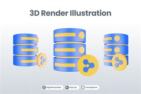 Ikona serwera bazy danych renderowania 3d z odizolowaną ikoną ...