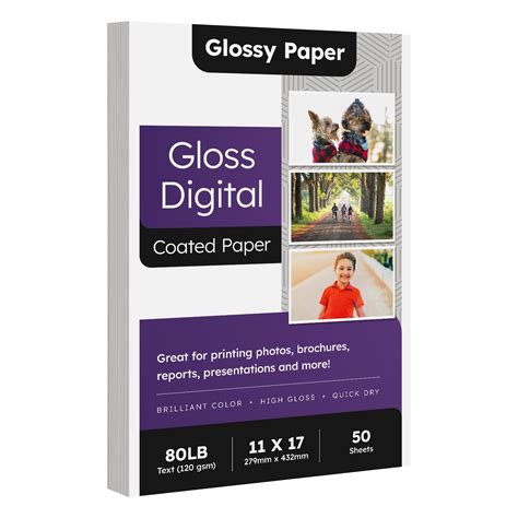 11x17 Double Sided C2S Glossy Paper for Full Color Laser Printing - 80