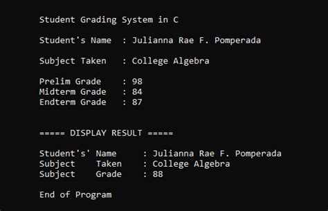 Image result for Simple Grading System in C Programming