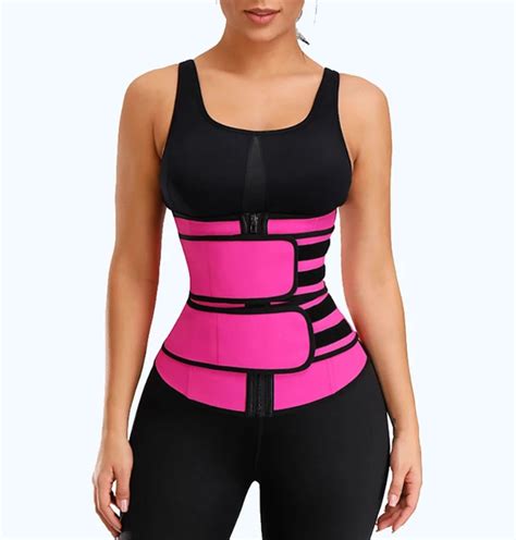 Premium Waist Trainer - Double Compression Straps with Supportive Zipp ...