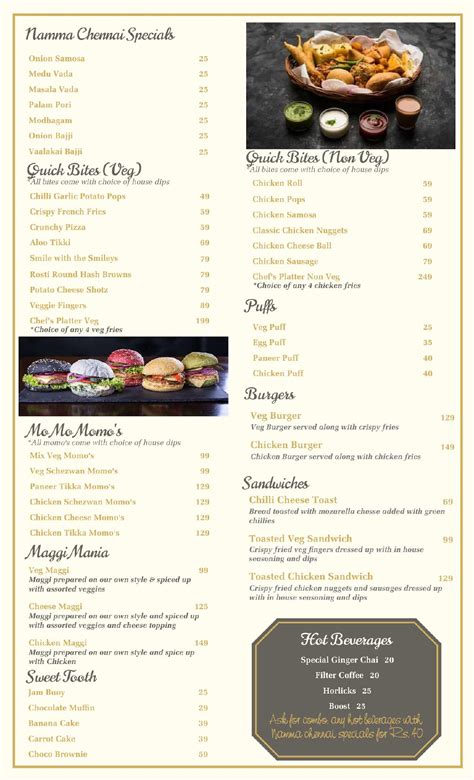 Menu at Perfect Cafe, Chennai