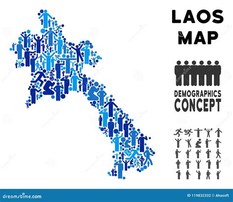 People Laos Map stock vector. Illustration of mass, nation - 119832332