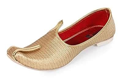 Men's Traditional Golden Wedding and Sherwani Jutti, Mojari/Juti ...