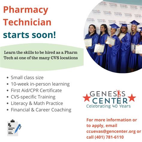 Genesis Center on LinkedIn: Pharmacy Technician classes start soon! For ...