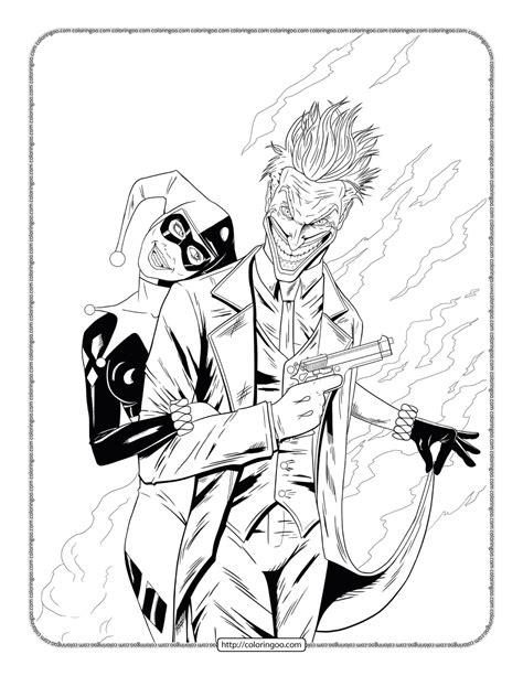 Joker And Harley Coloring Pages