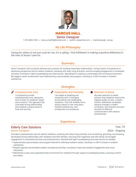 3 Successful Senior Caregiver Resume Examples And Writing Tips for 2024