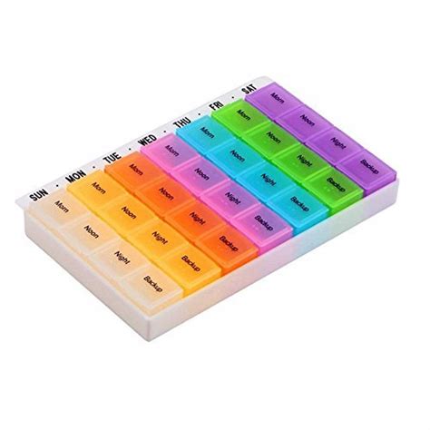 Kartfy 7 Day Pill Box with Tray, Medication Organizer Planner : Amazon ...