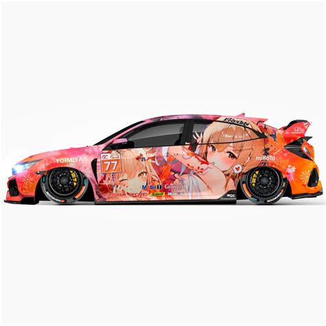 Genshin Impact Yoimiya Anime Car Wraps ITASHA Stickers Decals Made With ...