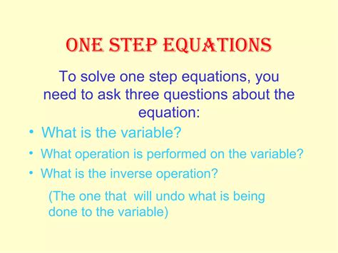 Image result for Explaining One Step Equations