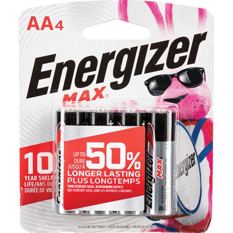 Energizer Max AA Alkaline Batteries (1.5V, 4-Pack) E91-BP4 B&H