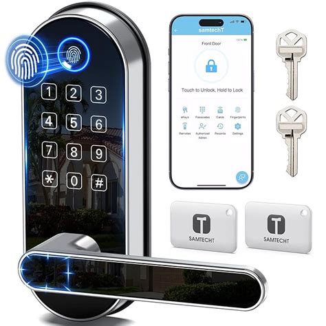Bluetooth Fingerprint Smart Lock with Handle & Keypad – Fits Most US ...