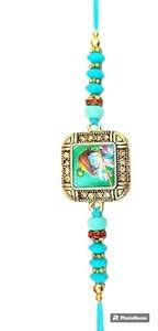 Rakhi, Krishna Rakhi for kids and Adults with Blue thread with krishna ...