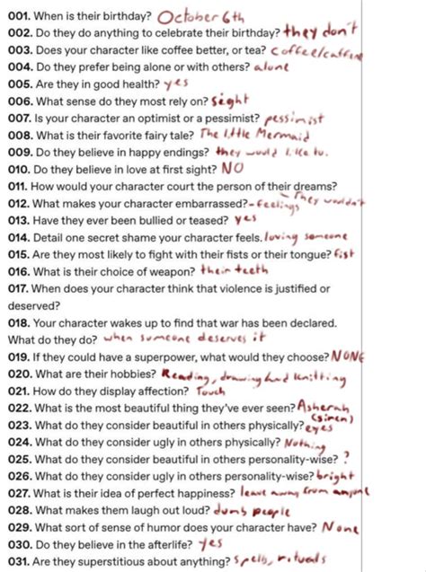 Character Development Questions 的图像结果