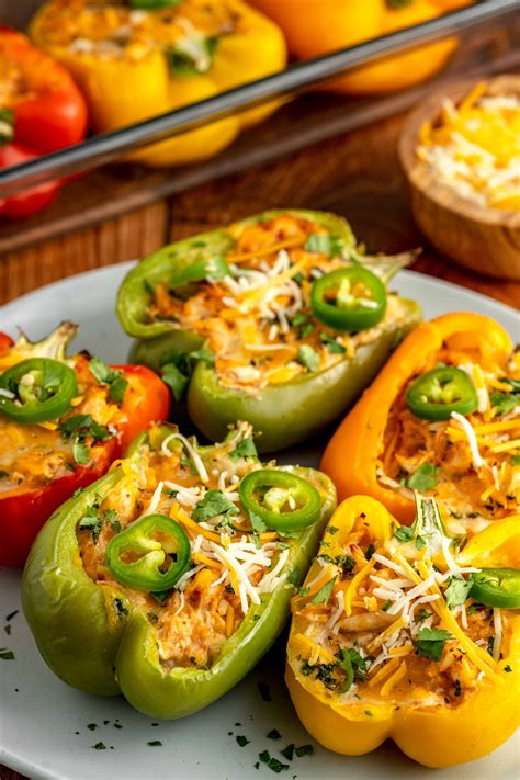 Cheese Stuffed Peppers Chicken Chicken Parm Stuffed Peppers | Cait's