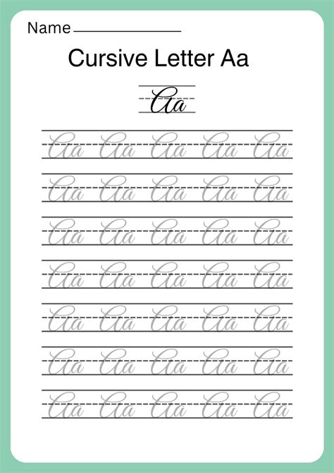 Cursive Writing Worksheets From A to Z with Free PDF