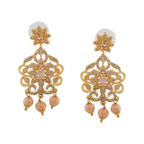 Estele Gold Plated CZ Fascinating Bridal Choker Necklace Set