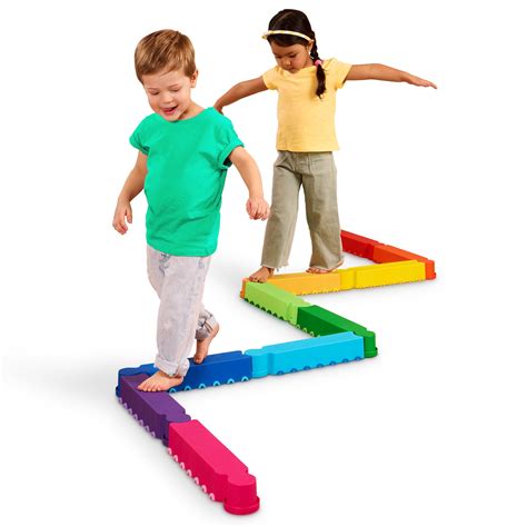 Battat Rainbow Ridge Balance Beams Active Playset with 10 Plastic Pcs ...