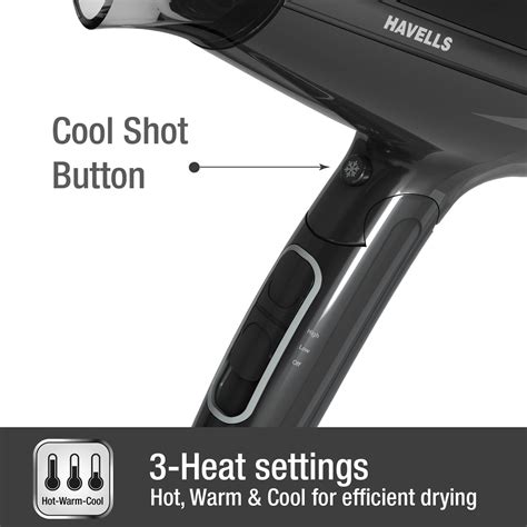 Buy HAVELLS HD3191 Hair Dryer with 3 Heat Settings & Cool Shot (Heat ...