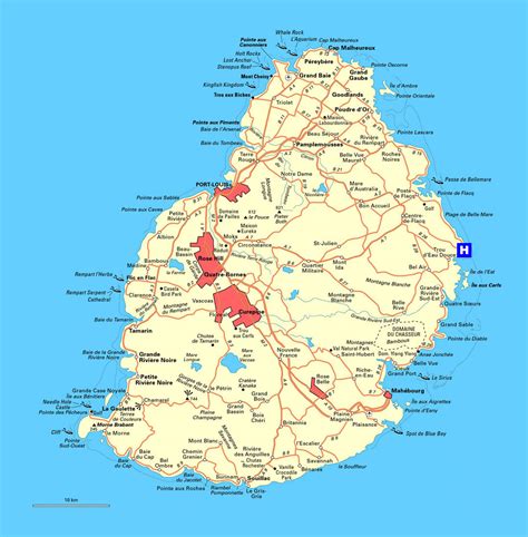 Detailed road map of Mauritius | Mauritius | Africa | Mapsland | Maps of the World
