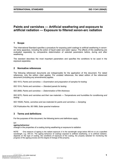 ISO 11341:2004 - Paints and varnishes — Artificial weathering and ...