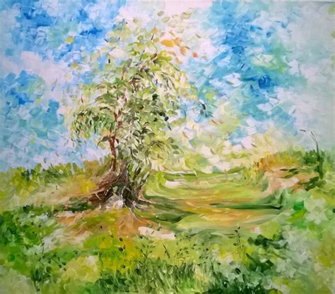 "Whirlwind": Yellow Green Acrylic Painting by Shubhamshiva | ArtZolo.com