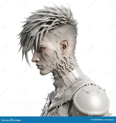 3d Levi With Caesar Cut Hairstyle - Full Body Isolated On White ...