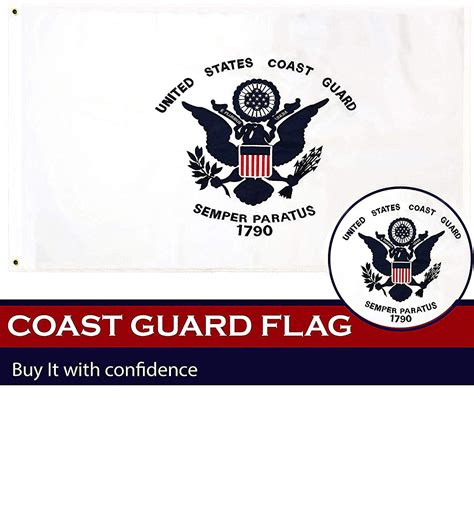 G128 - US Coast Guard Flag Double Sided 210D Embroidered 3x5 ft Flag ...