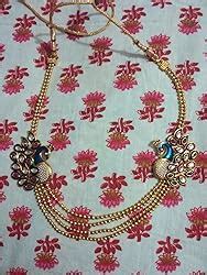 Sukkhi Gleaming Peacock Four Strings Gold Plated Necklace Set for Women ...