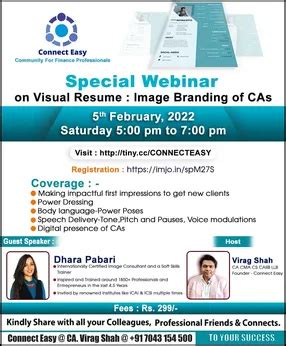 Special Webinar on Visual Resume : Image Branding of CAs