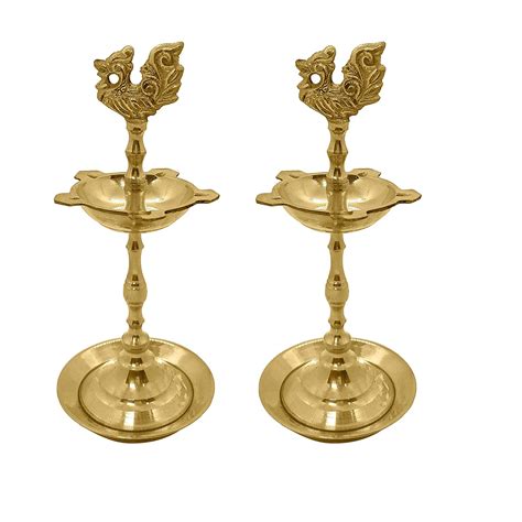 Buy Satvik 2 Pc Set of Brass Kerala Samai Diwali Deepak for Puja/Pooja ...