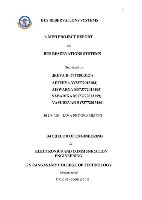 Java Mini Project: Online Bus Reservation System - CS 50 L09 - Studocu
