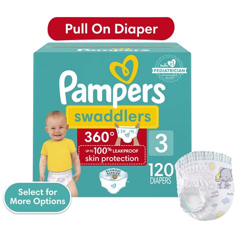 Pampers Swaddlers 360 Pull-On Diapers, Size 3, 120 Count for up to 100% ...
